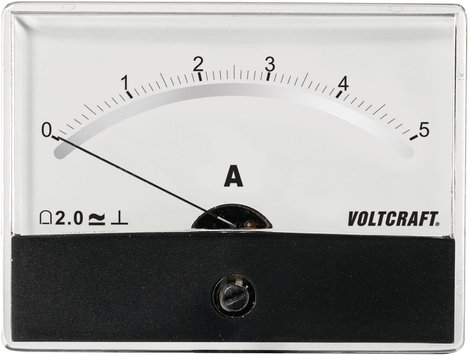 Beépíthető analóg lengőtekercses árammérő műszer 5A/DC Voltcraft AM-86x65