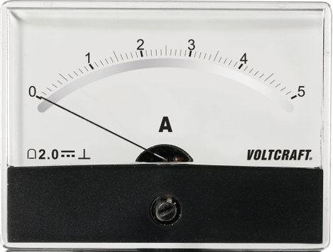 Beépíthető analóg lengőtekercses árammérő műszer 5A/DC Voltcraft AM-86x65 2. kép
