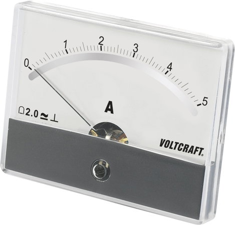 Beépíthető analóg lengőtekercses árammérő műszer 5A/DC Voltcraft AM-86x65 3. kép