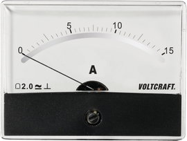 Beépíthető analóg lengőtekercses árammérő műszer 15A/DC Voltcraft AM-86x65