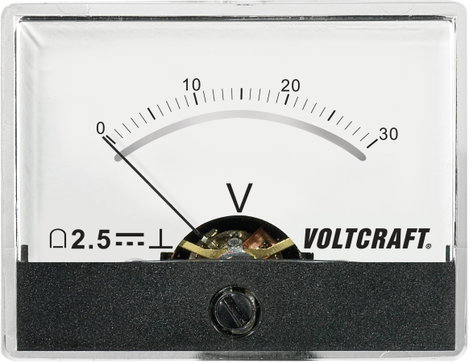 Beépíthető analóg lengőtekercses feszültségmérő műszer 30V/DC Voltcraft AM-60x46 2. kép