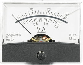 Beépíthető analóg lengőtekercses műszer 30V/DC 1,5A/DC Voltcraft AM-60x46