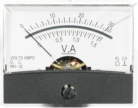 Beépíthető analóg lengőtekercses műszer 30V/DC 1,5A/DC Voltcraft AM-60x46