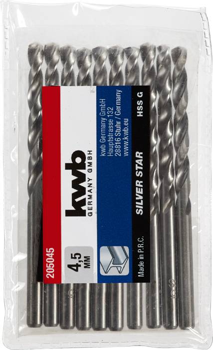 kwb 205045 HSS Spirálfúró 1 db 4.5 mm Teljes hossz 80 mm DIN 338 Hengeres befogószár 1 db 2. kép