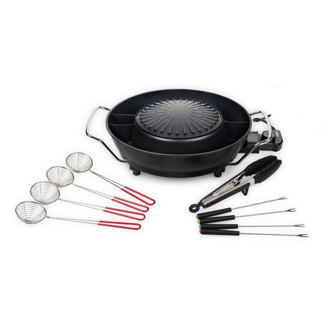Tristar Korean Hot Pot Grill Fondü 1800 W Tapadásmentes bevonat, Visszajelző lámpa Fekete 2. kép