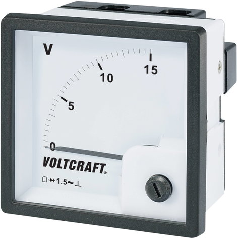 Analóg beépíthető táblaműszer, beépíthető voltmérő 15V Voltcraft AM 72x72 2. kép