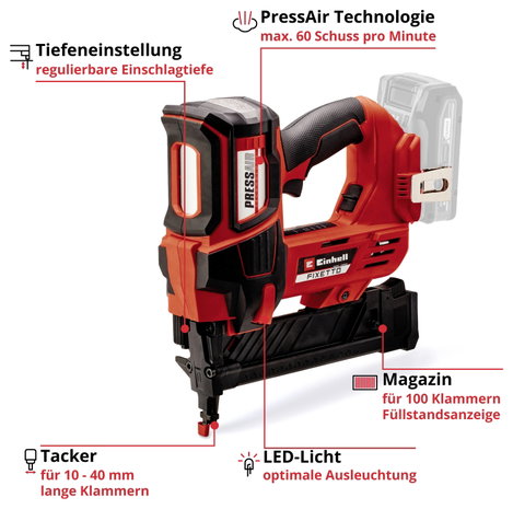 Einhell FIXETTO 18/38 S Professional Power X-Change Familie 4257785 Akkus tűzőgép Kapocs típus 53-as 3. kép