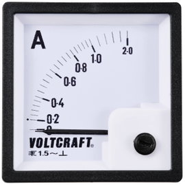 Analóg beépíthető lágyvasas táblaműszer, beépíthető árammérő műszer 1A Voltcraft AM 72x72