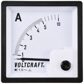 Analóg beépíthető lágyvasas táblaműszer, beépíthető árammérő műszer 5A Voltcraft AM 72x72