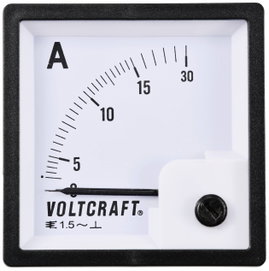 Analóg beépíthető lágyvasas táblaműszer, beépíthető árammérő műszer 15A Voltcraft AM 72x72
