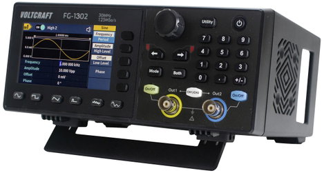 Hálózati függvénygenerátor 1 µHz - 30 MHz 2 csatorna, tetszőleges jel, VOLTCRAFT FG-1302