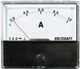 Analóg beépíthető lágyvasas táblaműszer, beépíthető árammérő műszer 10A Voltcraft AM 70x60