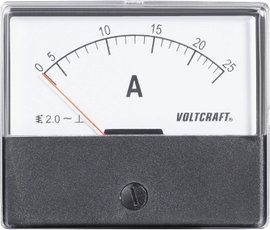 Analóg beépíthető lágyvasas táblaműszer, beépíthető árammérő műszer 25A Voltcraft AM 70x60
