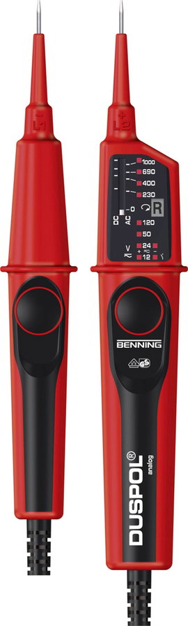 Analóg kétpólusú feszültségvizsgáló CAT IV 600 V, CAT III 1000 V, Benning DUSPOL Analog