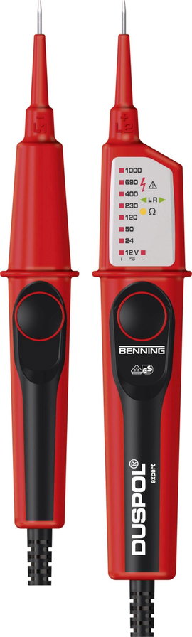 Kétpólusú feszültségvizsgáló, CAT IV 600 V, CAT III 1000 V, Benning DUSPOL Expert
