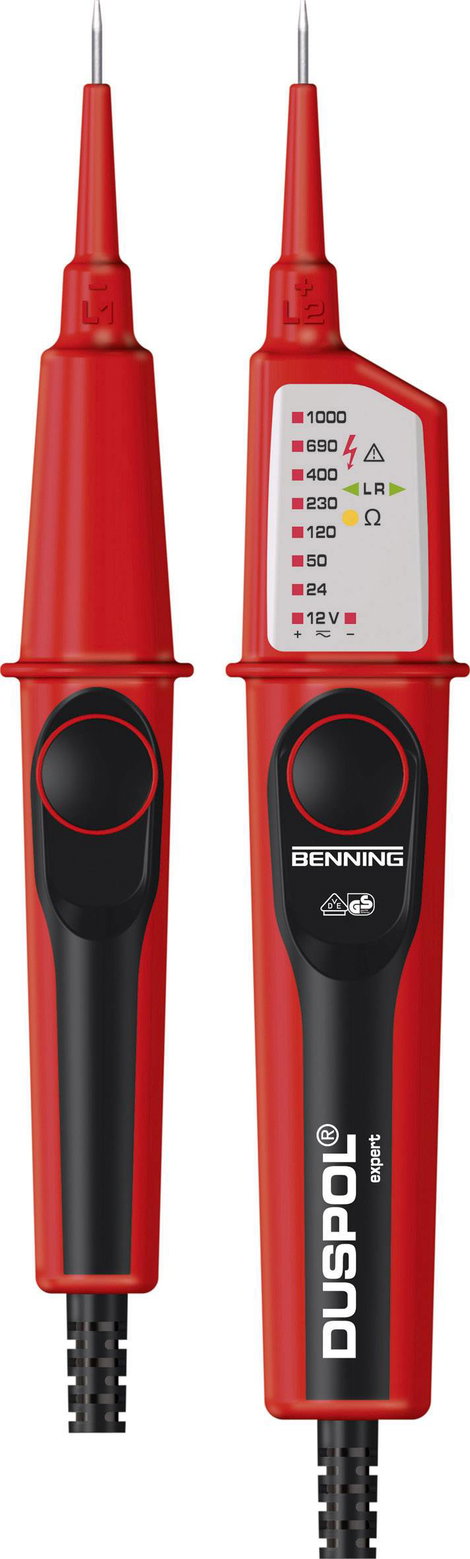 Kétpólusú feszültségvizsgáló, CAT IV 600 V, CAT III 1000 V, Benning DUSPOL Expert