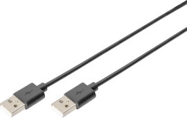 USB kábel 1x USB 2.0 dugó A - 1x USB 2.0 dugó A 1 m, szürke