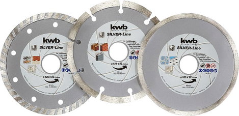 kwb 797085 Gyémánt bevonatú vágótárcsa Ø 125 mm Furat átmérő 22 mm 3 db
