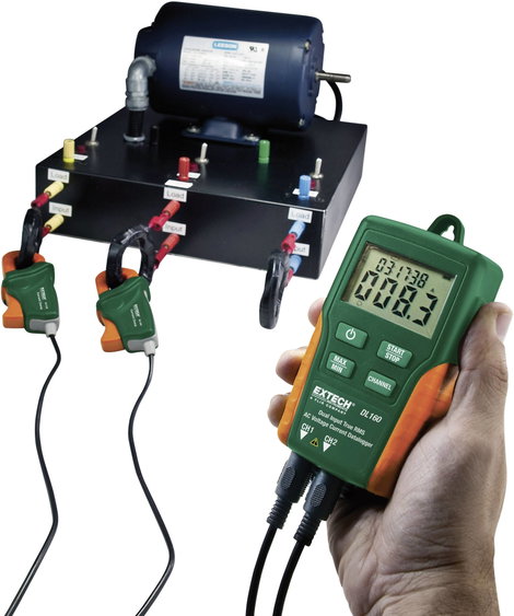 Valódi effektívéték (TrueRMS) mérési adatgyűjtő, két csatornás 600 V/AC, 200 A/AC Extech DL160 2. kép