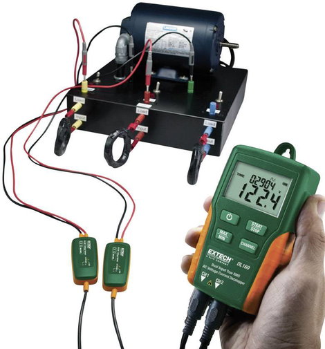 Valódi effektívéték (TrueRMS) mérési adatgyűjtő, két csatornás 600 V/AC, 200 A/AC Extech DL160 3. kép