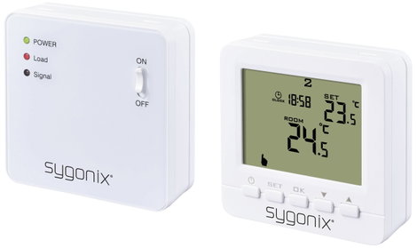 Vezeték nélküli helyiség termosztát, heti program, 1 - 70 °C, Sygonix SY-5470190
