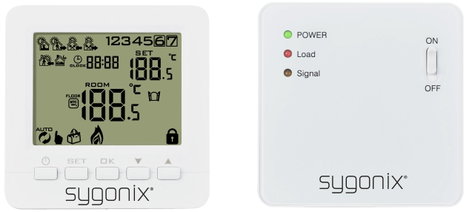 Vezeték nélküli helyiség termosztát, heti program, 1 - 70 °C, Sygonix SY-5470190 2. kép