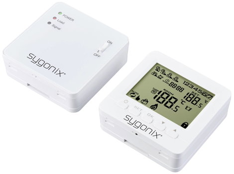 Vezeték nélküli helyiség termosztát, heti program, 1 - 70 °C, Sygonix SY-5470190 3. kép