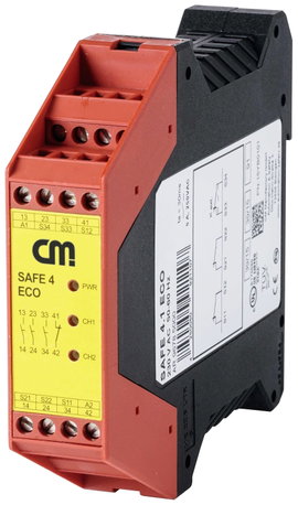 Biztonsági relé SAFE 4.3eco CM Manufactory Üzemi feszültség: 24 V/DC, 24 V/AC 3 záró, 1 nyitó 1 db