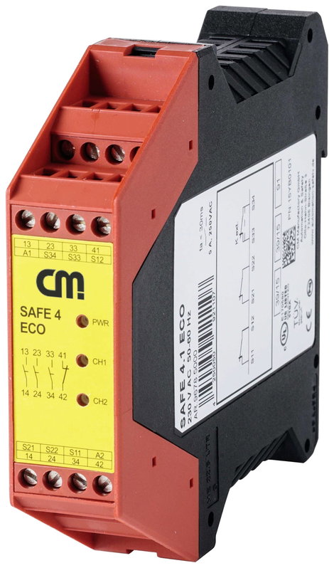 Biztonsági relé SAFE 4.3eco CM Manufactory Üzemi feszültség: 24 V/DC, 24 V/AC 3 záró, 1 nyitó 1 db