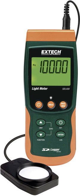 Digitális fényerősség mérő, fénymérő, luxméter adatgyűjtő műszer Extech SDL400