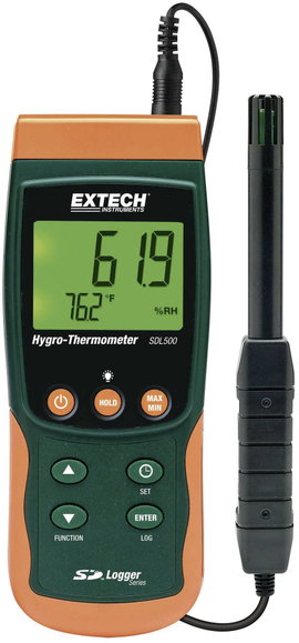 Levegő hőmérséklet és páratartalommérő műszer, thermo - hygrométer adatgyűjtő, Extech SDL500