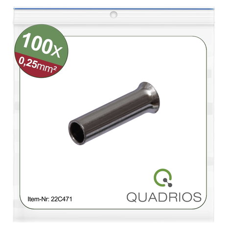 Quadrios 22C471 Érvéghüvely 0.25 mm² Szigetelés nélkül 100 db