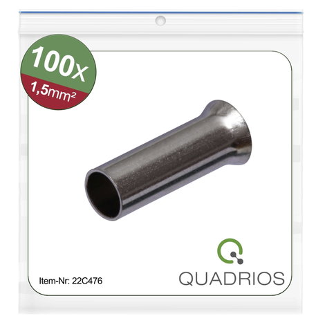 Quadrios 22C476 Érvéghüvely 1.5 mm² Szigetelés nélkül 100 db