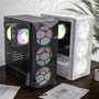 MONTECH X3 Glass Midi torony Gaming doboz Fekete 7. bélyegkép