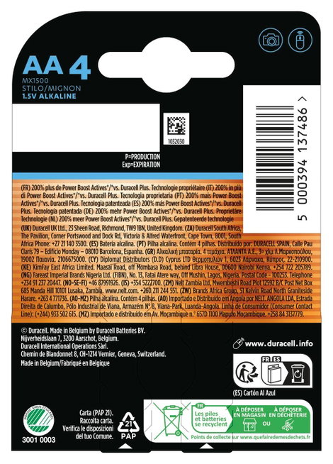 Duracell Optimum Ceruzaelem Alkáli mangán 1.5 V 4 db 2. kép