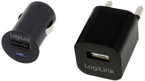 LogiLink PA0076 USB-s töltőkészülék Beltér, Személygépkocsi, Aljzat dugó Kimeneti áram (max.) 1500 m