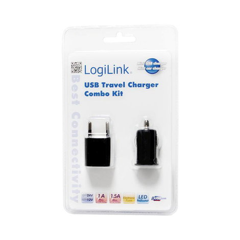 LogiLink PA0076 USB-s töltőkészülék Beltér, Személygépkocsi, Aljzat dugó Kimeneti áram (max.) 1500 m 2. kép