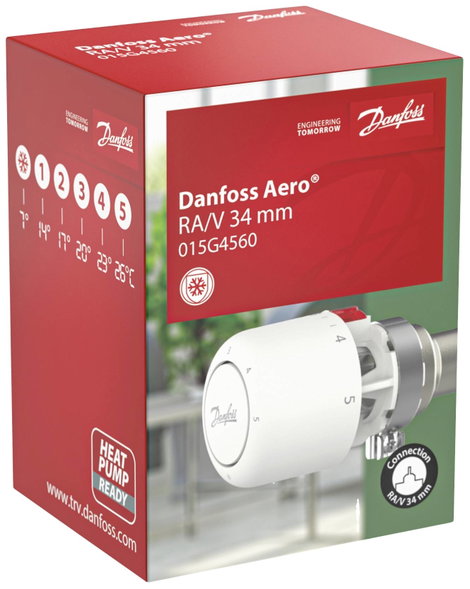 Danfoss 015G4560 Aero RA/V, 34mm Termosztátfej Mechanikus 7 - 28 °C 7. kép