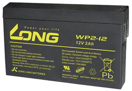 Long WP2-12 Ólomakku 12 V 2 Ah Ólom-vlies (AGM) (Sz x Ma x Mé) 150 x 90 x 20 mm 4,8 mm-es laposérint