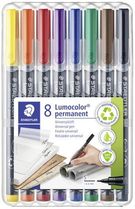 Staedtler Alkoholos filc Kék, Barna, Sárga, Zöld, Narancs, Piros, Fekete, Viola 313 WP8