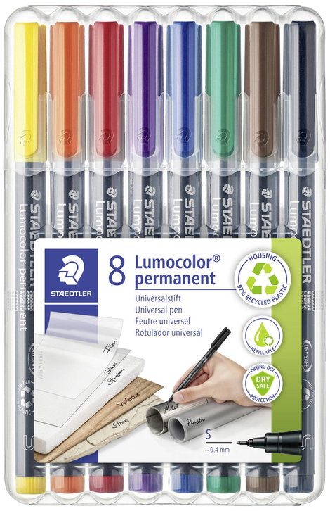 Staedtler Alkoholos filc Kék, Barna, Sárga, Zöld, Narancs, Piros, Fekete, Viola 313 WP8