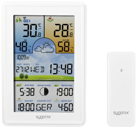 Digitális időjárásjelző állomás, 12/24 órás előrejelzés, Sygonix SY-5509564 2. kép