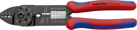 Knipex 97 21 215 C Krimpelőfogó 1 db Szigeteletlen kábelsaruk, Szigeteletlen kábelcsatlakozó 0.5 - 6