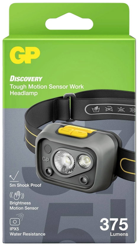 GP Discovery GPDISHLCW54BL119 LED Fejlámpa Elemekről üzemeltetett 375 lm 26 óra GPDISHLCW54BL119 3. kép