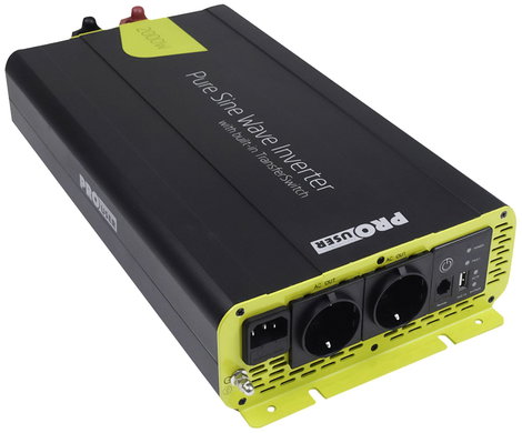 ProUser Inverter PSI2000TX 2000 W 12 V - 230 V/AC Távirányítóval, USV funkció, Hálózati előtét kapcs
