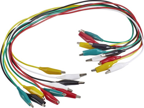 Krokodilcsipeszes mérőzsinór készlet, 10 részes 0.54m/0,5 mm² Voltcraft KS-540/0.5