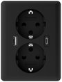 2USB 2U-449719 Süllyeszthető doboz USB-C®-vel, USB töltőkimenettel Fekete (matt) bélyegkép