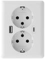 2USB 2U-449221 Süllyeszthető doboz USB-C®-vel, USB töltőkimenettel Fehér (fényes) 2. bélyegkép