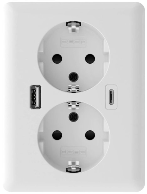 2USB 2U-449221 Süllyeszthető doboz USB-C®-vel, USB töltőkimenettel Fehér (fényes) 2. kép