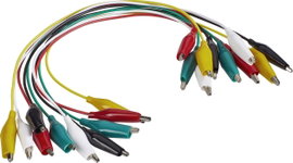 Krokodilcsipeszes mérőzsinór készlet, 10 részes 0.28m/0,5 mm² Voltcraft KS-280/0.1